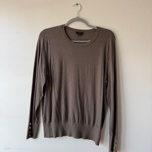 Ann Taylor Factory Button Cuff Boatneck Top